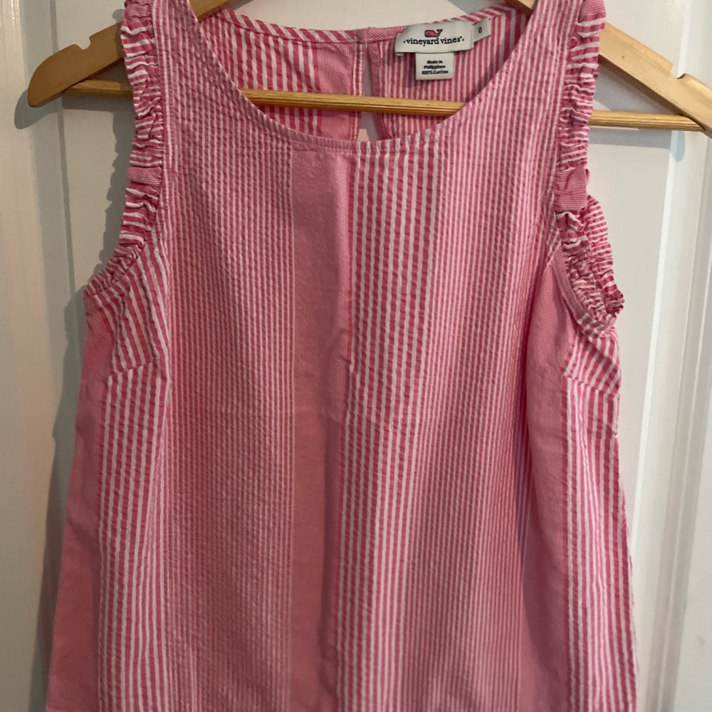 Vineyard Vines Pink Striped Sleeveless Top